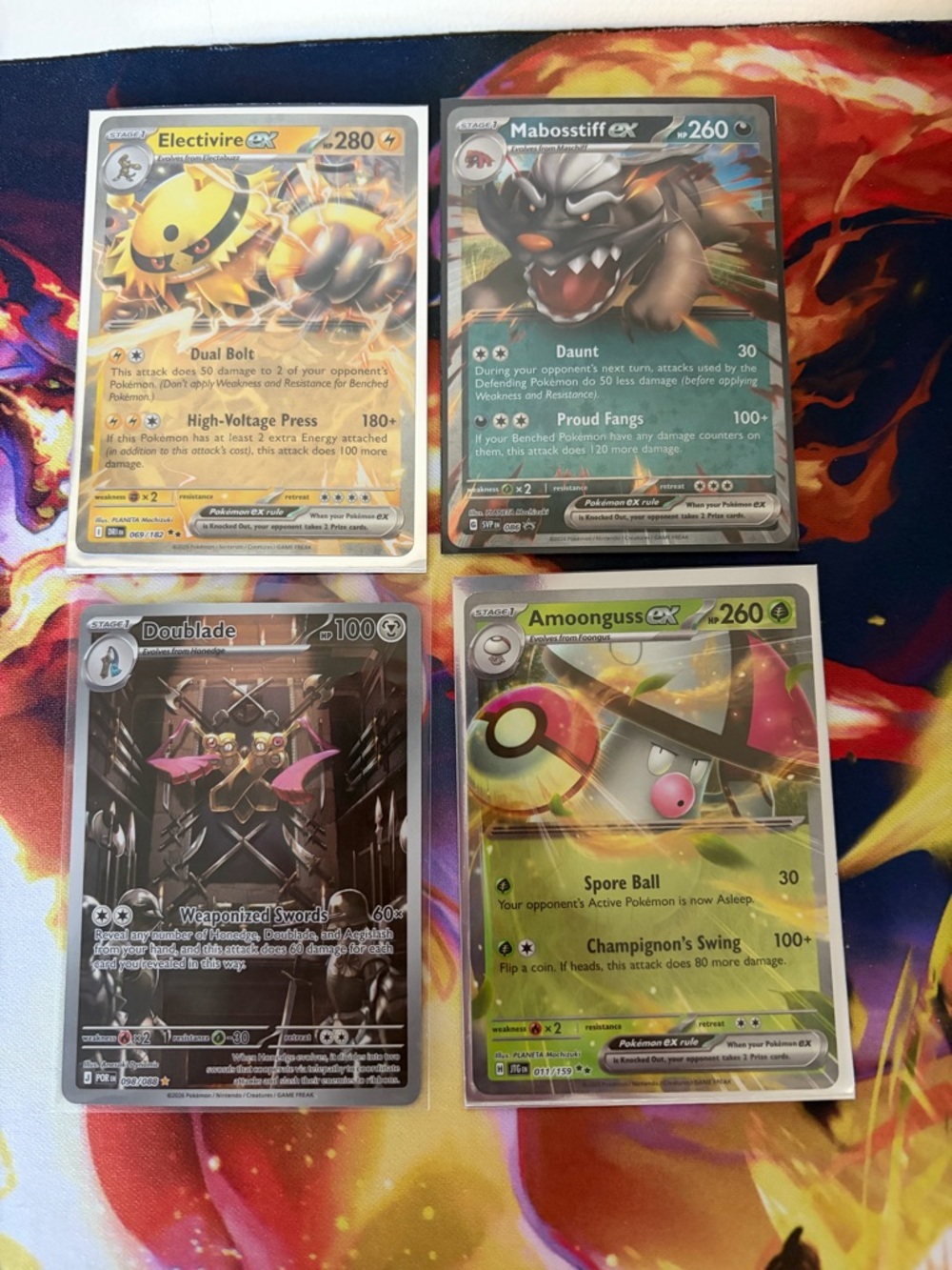 Assorted Pokémon EX Card Lot - Electivire, Mabosstiff, Doublade, Amoonguss